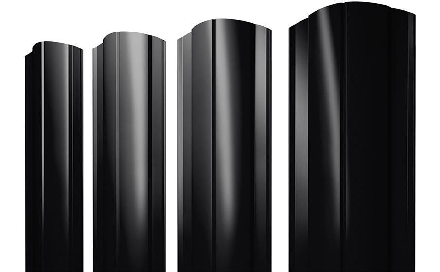 Штакетник Круглый фигурный 0,45 Drap Double TX RAL 9005 черный