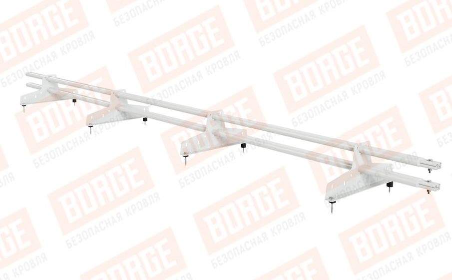 Снегозадержатель трубчатый Borge для кровли из металлочерепицы, профнастила, материалов на основе битума оцинкованный RAL 9003, 3 м