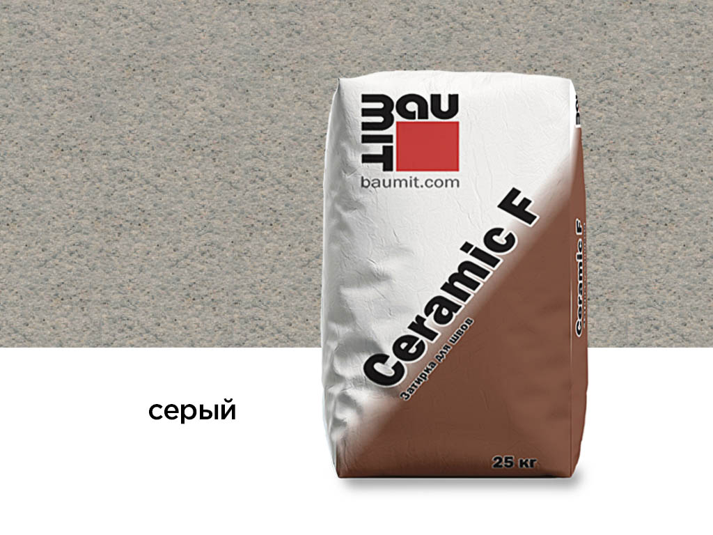 Затирка для швов Baumit Ceramic F, серый, 25 кг