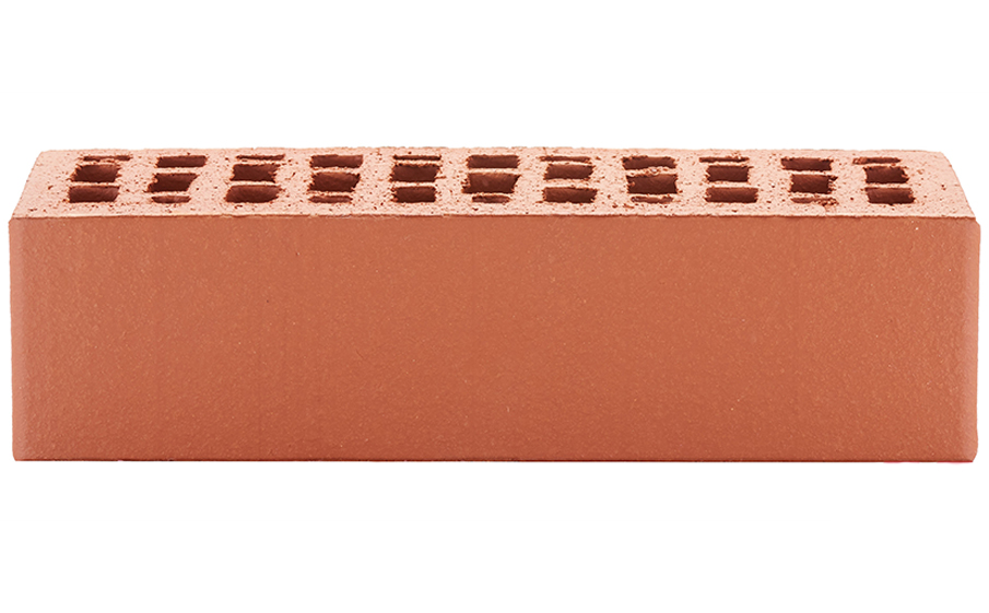 Кирпич облицовочный ЛСР красный гладкий, утолщенные стенки, F-100, 250*120*65 мм