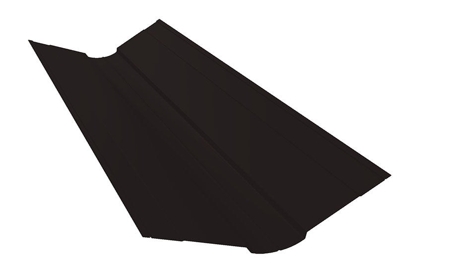 Планка ендовы верхней фигурной 100*100 мм Grand Line Satin Matt RAL 9005, 2 м
