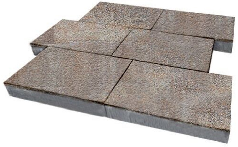 Плитка тротуарная SteinRus Парк Плейс Б.3.П.8, Old-age, ColorMix Берилл, 600*300*80 мм