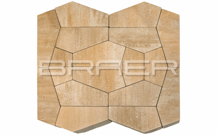 Плитка тротуарная BRAER Витраж Color Mix Плато, толщина 80 мм