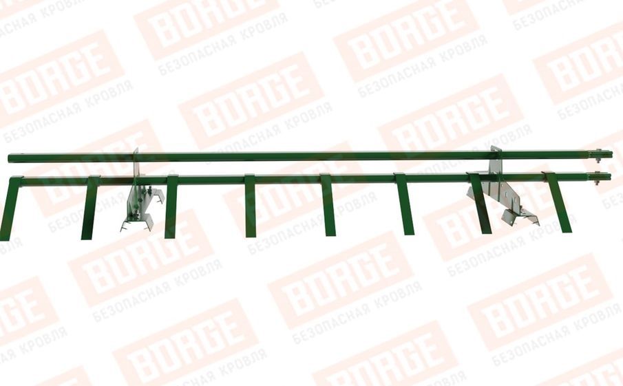 Снегозадержатель трубчатый Borge для профнастила H-60, H-75 оцинкованный RAL 6002, 1,5 м