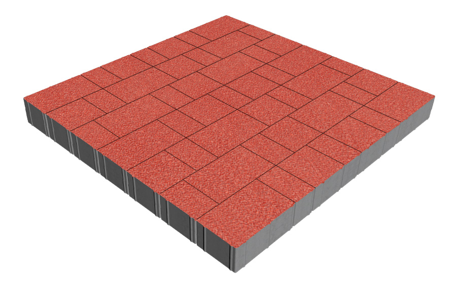 Плитка тротуарная SteinRus Новый город Рид В.8.Псм.8, Antico, красный, толщина 80 мм