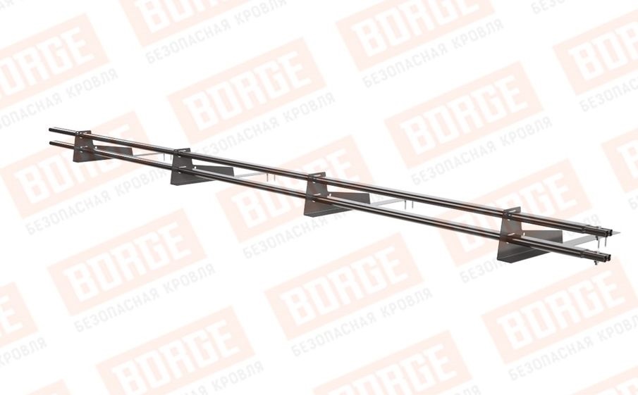 Снегозадержатель трубчатый Borge для гибкой черепицы оцинкованный RAL 8019, 3 м