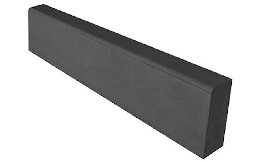 Садовый бордюр SteinRus, БР 100.20.8R, гладкая, полный прокрас, черный, 1000*200*80 мм