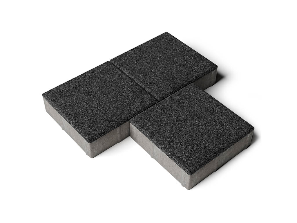 Плитка тротуарная Квадрат Б.2.К.6 стоунмикс черный, 200*200*60 мм