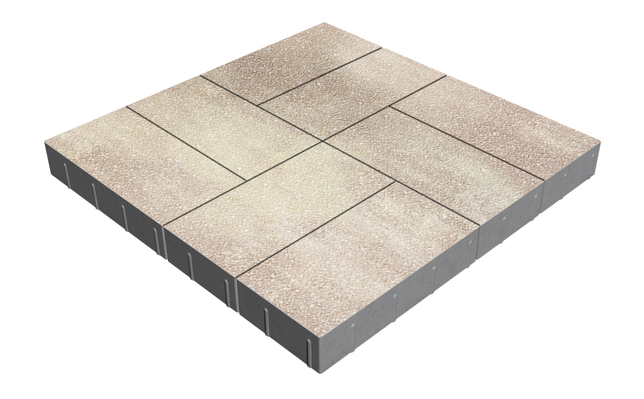 Плитка тротуарная SteinRus Грас Б.4.П.8, Antico, Оливин, 400*200*80 мм