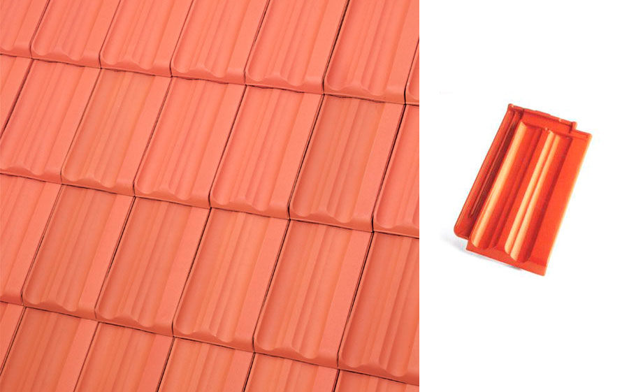 Керамическая черепица рядовая Roben Elsass натуральный красный
