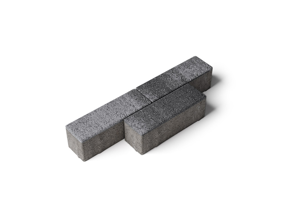 Плитка тротуарная Паркет Б.4.П.6 листопад гранит антрацит, 180*60*60 мм