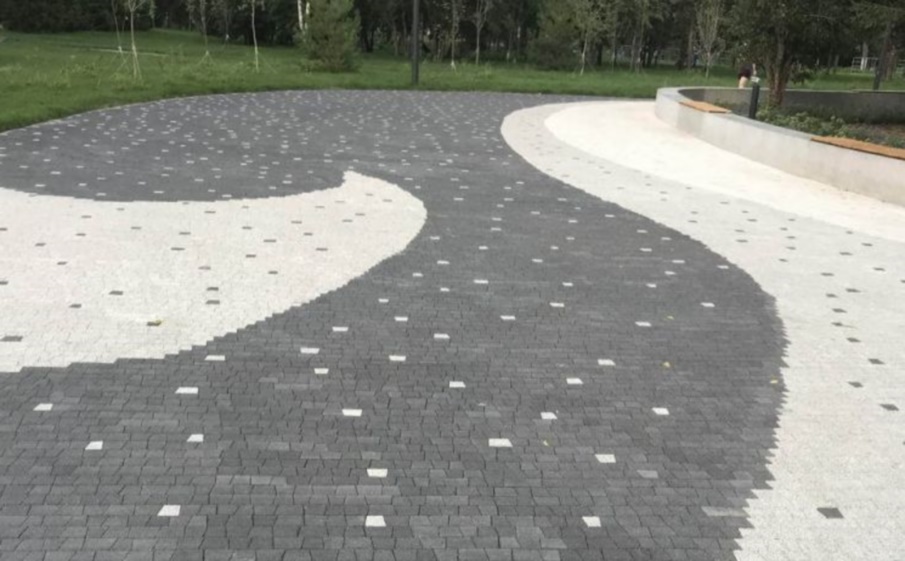 Плитка тротуарная Антик А.3.А.4 гранит белый, комплект 5 шт, толщина 40 мм