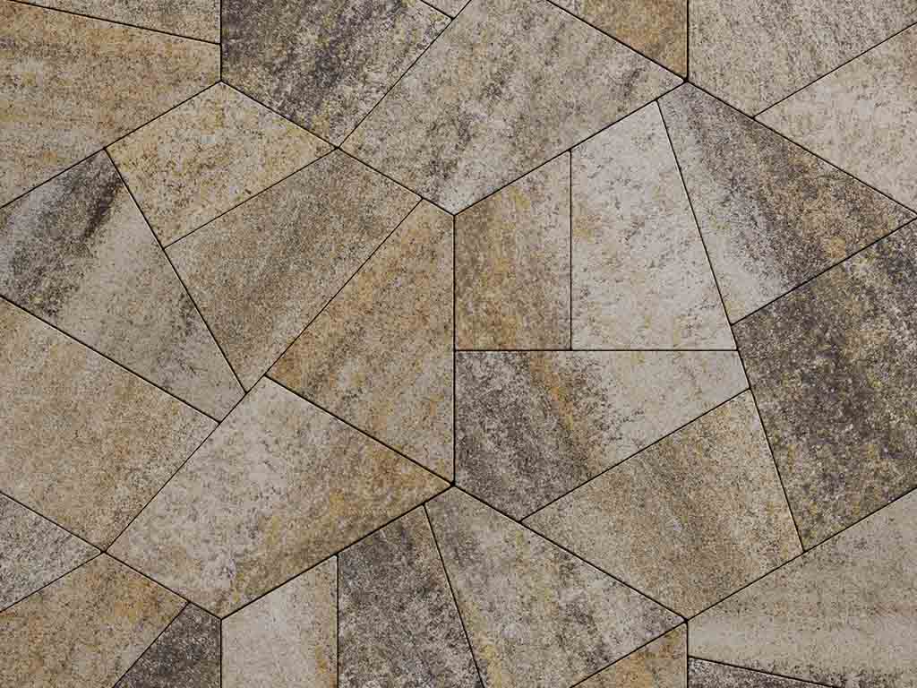 Плитка тротуарная Оригами Б.4.Фсм.8 искусственный камень базальт, комплект 6 шт, толщина 80 мм