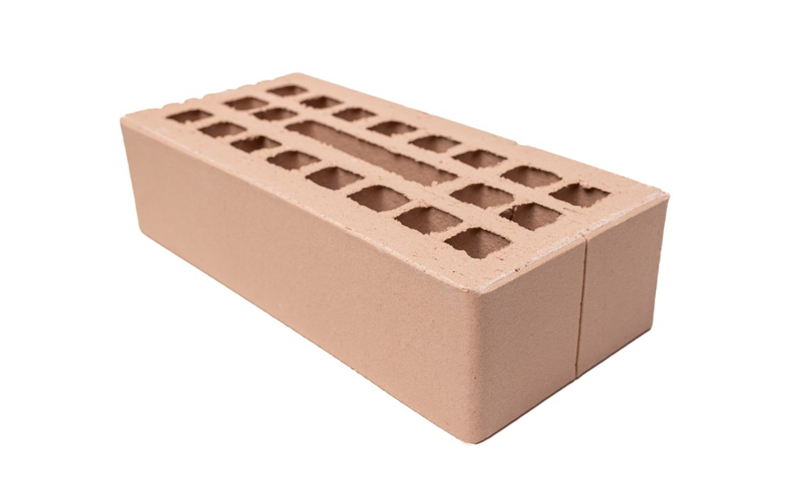 Кирпич облицовочный Губский КЗ с надрезом, абрикосовый, 250*120*65 мм