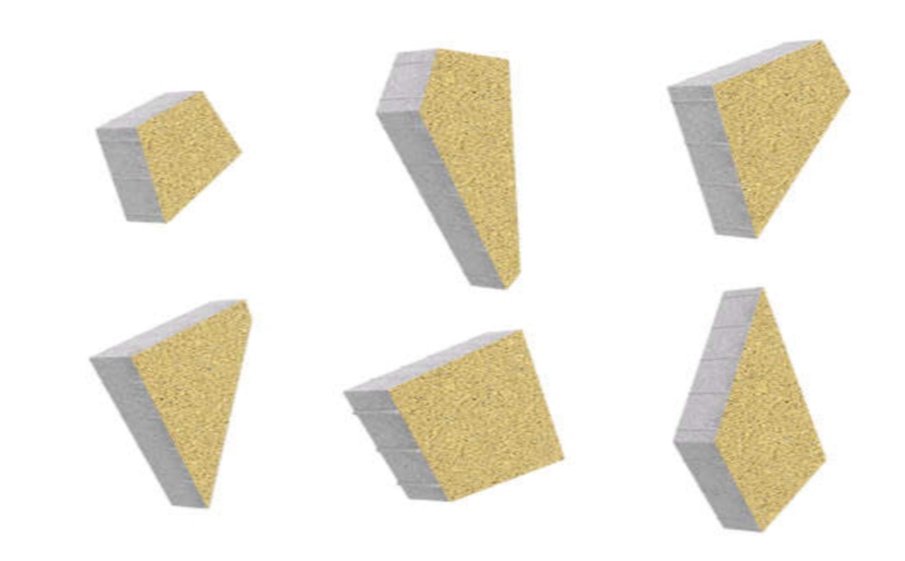 Плитка тротуарная Оригами Б.4.Фсм.8 гранит желтый, комплект 6 шт, толщина 80 мм