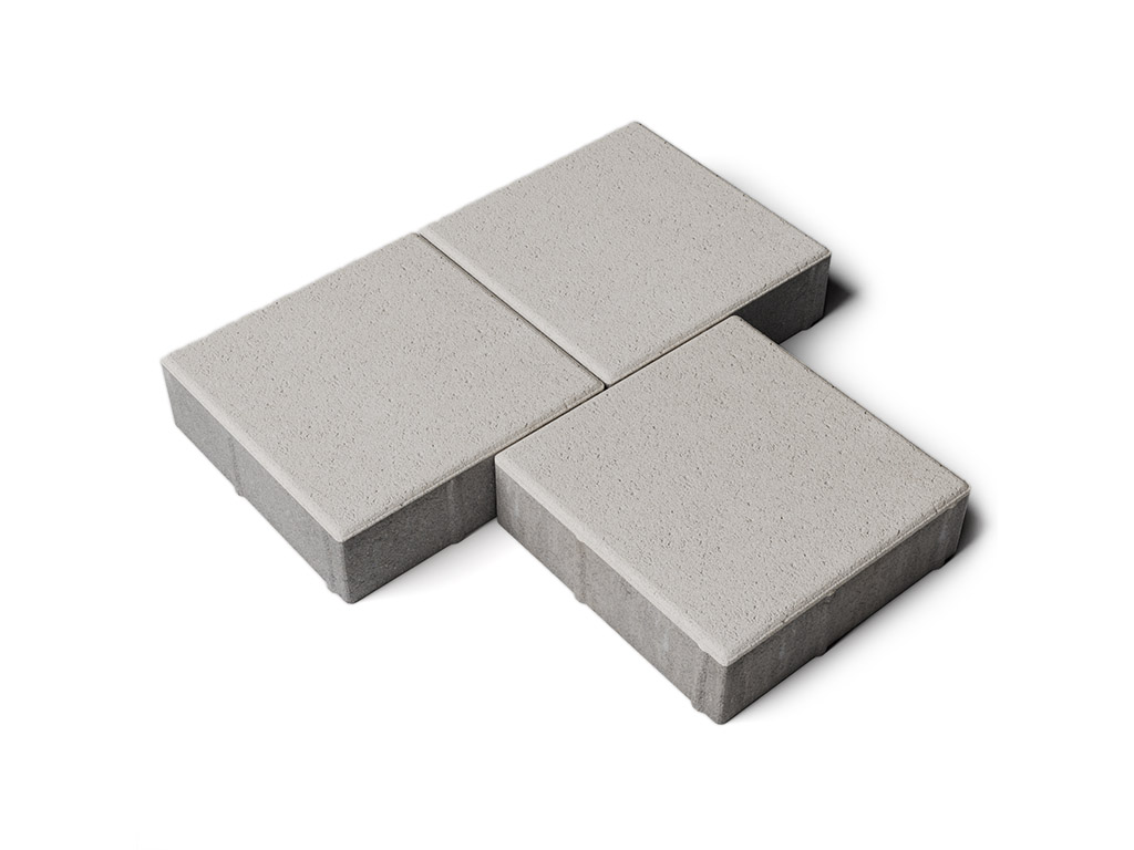 Плитка тротуарная Квадрат Б.2.К.6 стандарт гладкий белый, 200*200*60 мм