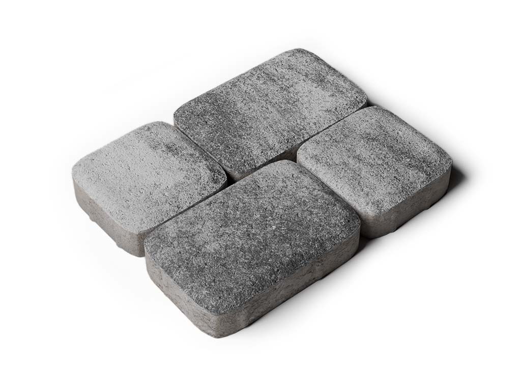 Плитка тротуарная Классико А.4.КО.4 листопад гладкий антрацит, комплект 2 шт, толщина 40 мм