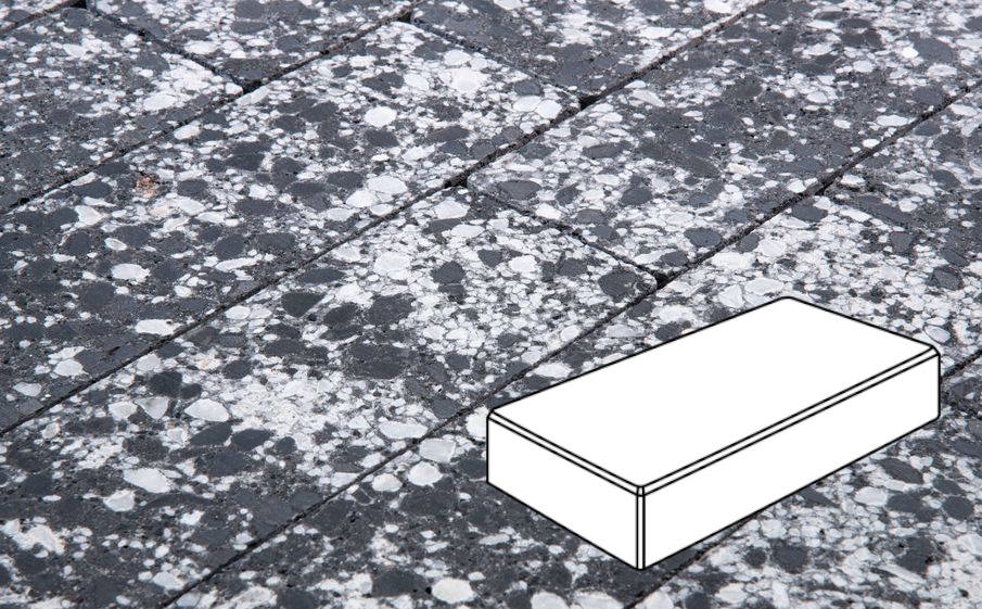 Плитка тротуарная Готика, Granite FINO, Картано Гранде В.3.П.8, Диорит, 300*200*80 мм