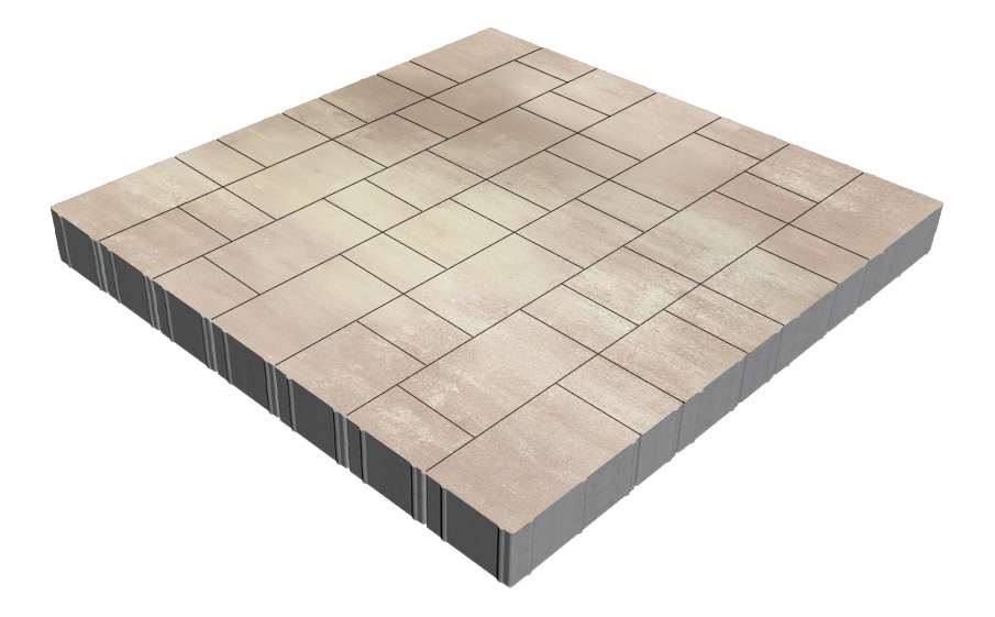 Плитка тротуарная SteinRus Новый город Рид В.8.Псм.8, гладкая, Оливин, толщина 80 мм