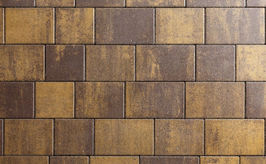 Плитка тротуарная Новый город В.3.Фсм.8 листопад гладкий янтарь, комплект 3 шт, толщина 80 мм