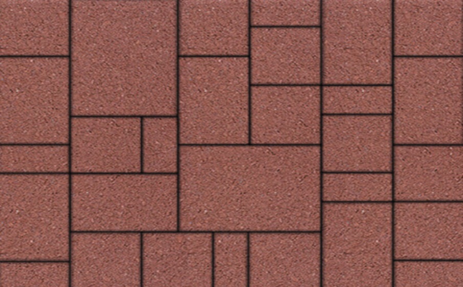 Плитка тротуарная Мюнхен Б.2.Фсм.6 стандарт гладкий красный, комплект 4 шт, толщина 60 мм