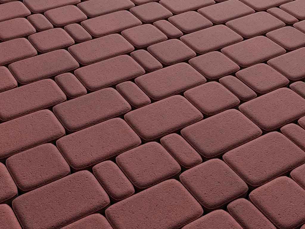 Плитка тротуарная Классико Б.4.КО.6 стандарт гладкий красный, комплект 3 шт, толщина 60 мм