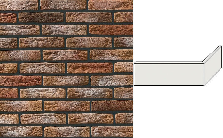 Декоративный кирпич Leonardo Stone угловой элемент Иль-де-Франс 185/90*47*13 мм 778