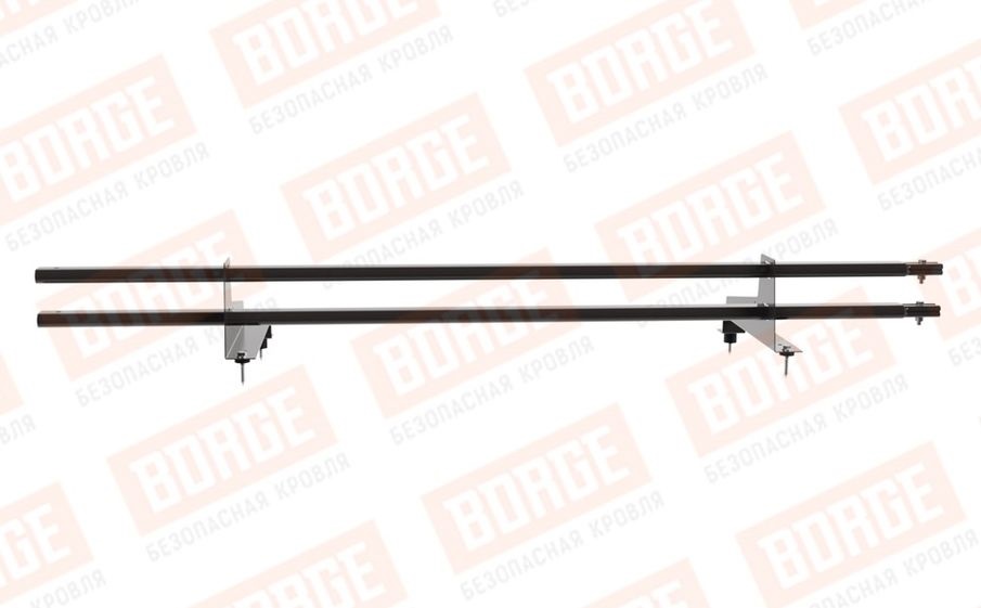 Снегозадержатель трубчатый Borge для металлочерепицы с высокой ступенькой 350 мм оцинкованный RR 32, 1,5 м