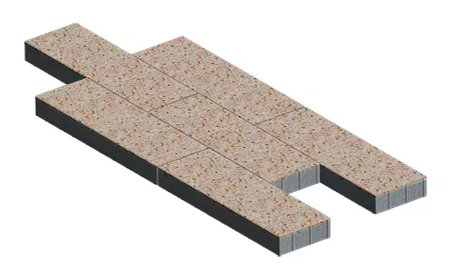 Плитка тротуарная SteinRus Аликанте Б.2.П.8  Backwash, Грейзен, 900*300*80 мм