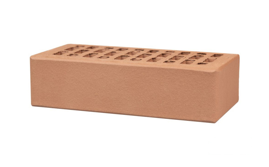 Кирпич облицовочный ЛСР, коричневый, гладкий, утолщенные стенки, 250*120*65 мм