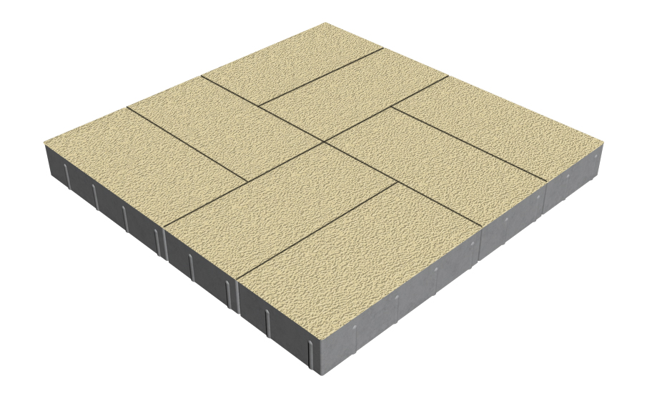Плитка тротуарная SteinRus Грас Б.4.П.8, Native, слоновая кость, 400*200*80 мм