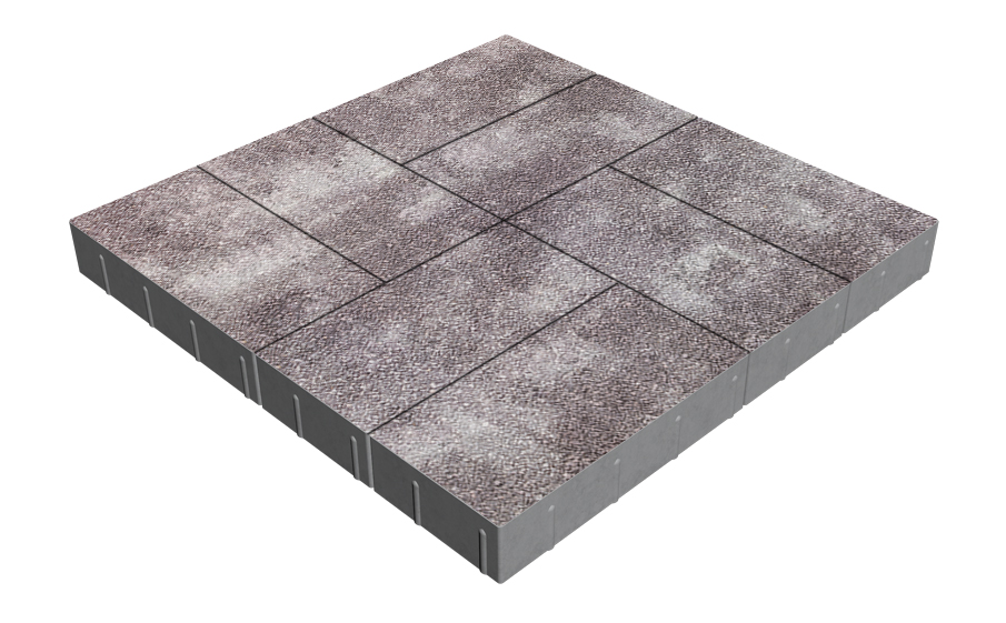 Плитка тротуарная SteinRus Грас Б.4.П.8, Antico, Мокко, 400*200*80 мм