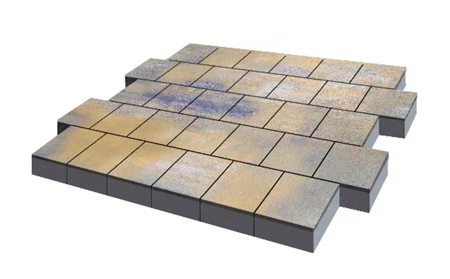 Плитка тротуарная SteinRus Валенсия Б.3.К.8, гладкая, ColorMix Сиена, 300*300*80 мм