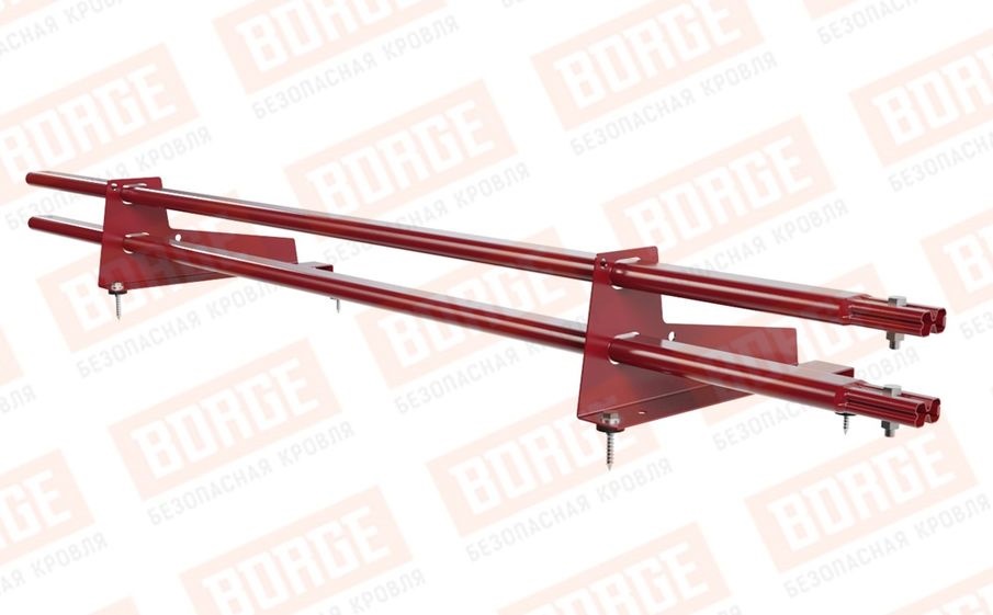 Снегозадержатель трубчатый Borge для металлочерепицы с высокой ступенькой 350 мм оцинкованный RAL 3003, 1,5 м