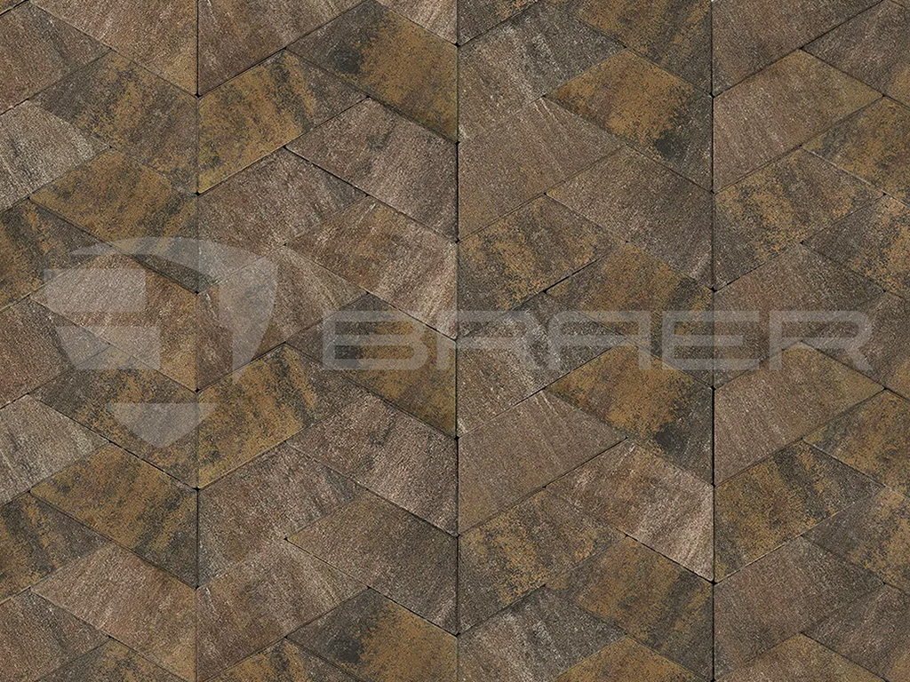 Плитка тротуарная BRAER Трапеция Color Mix Рускеала, 360/156*180*60 мм