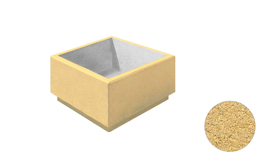 Бетонная Цветочница ВЫБОР ЦВ-1 гранит с пигментом желтый 800*800*400 мм