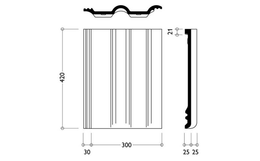Цементно-песчаная рядовая черепица BRAAS Франкфурт черная