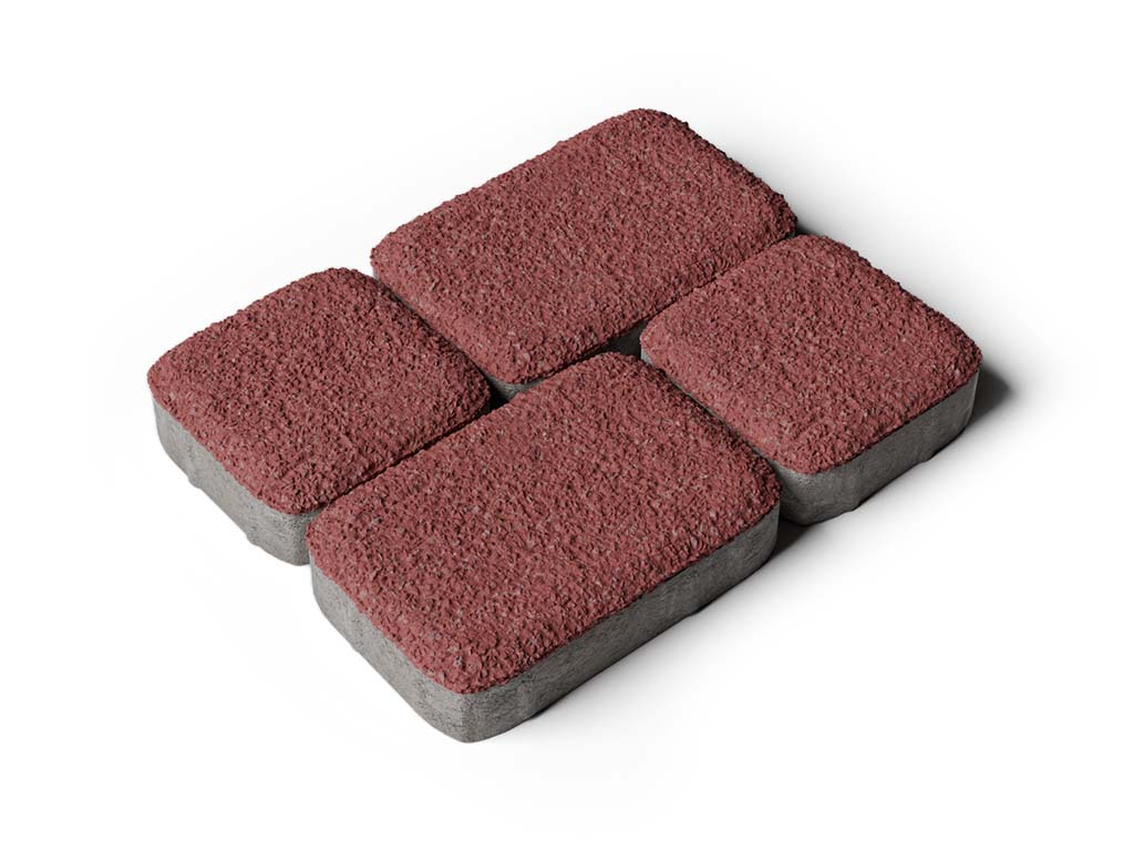 Плитка тротуарная Классико А.4.КО.4 гранит красный, комплект 2 шт, толщина 40 мм