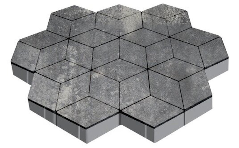 Плитка тротуарная SteinRus Полярная звезда Б.5.Ф.8 гладкая, ColorMix Актау, 200*200*80 мм