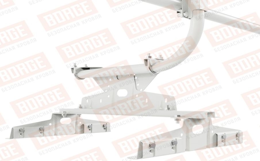 Кровельное ограждение Borge для монтажа параллельно фальцу оцинкованное RAL 9003, 300*60 см