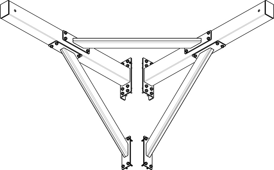 Кронштейн Grand Line угловой под гасительную сетку RAL 6005
