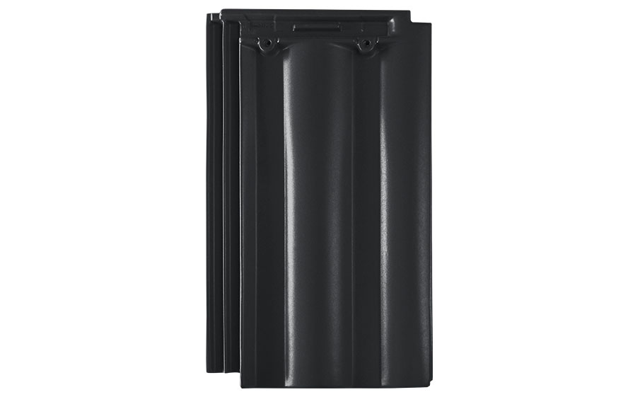 Керамическая черепица рядовая TONDACH Twist anthracite engobe, черный ангоб