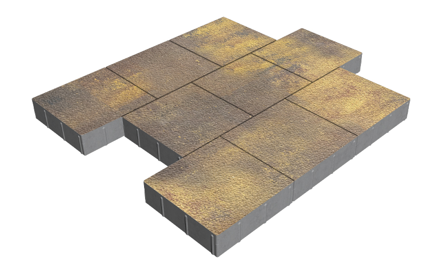 Плитка тротуарная SteinRus Валенсия Б.3.К.8, Native, Тоскана, 300*300*80 мм