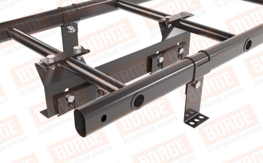 Лестница кровельная Borge для фальцевой кровли оцинкованная RAL 8019, 1,8 м