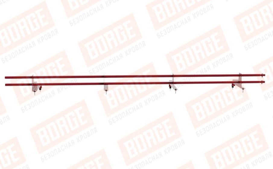 Снегозадержатель трубчатый Borge для металлочерепицы с высокой ступенькой 350 мм оцинкованный RAL 3003, 3 м