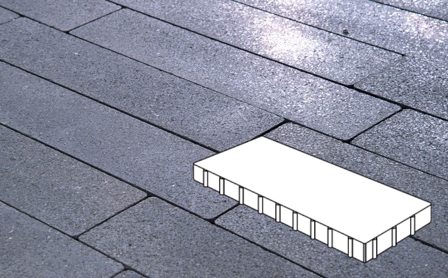 Плитка тротуарная Готика, City Granite FINO, Плита Б.9.П.10, Амфиболит, 900*300*100 мм