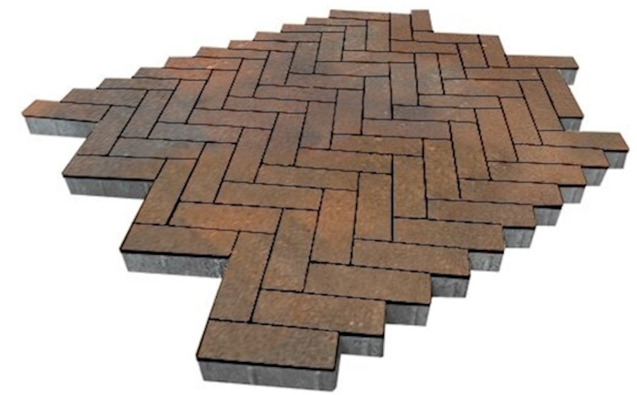 Плитка тротуарная SteinRus Паркет Б.2.П.6, гладкая, ColorMix Штайнрус, 210*70*60 мм