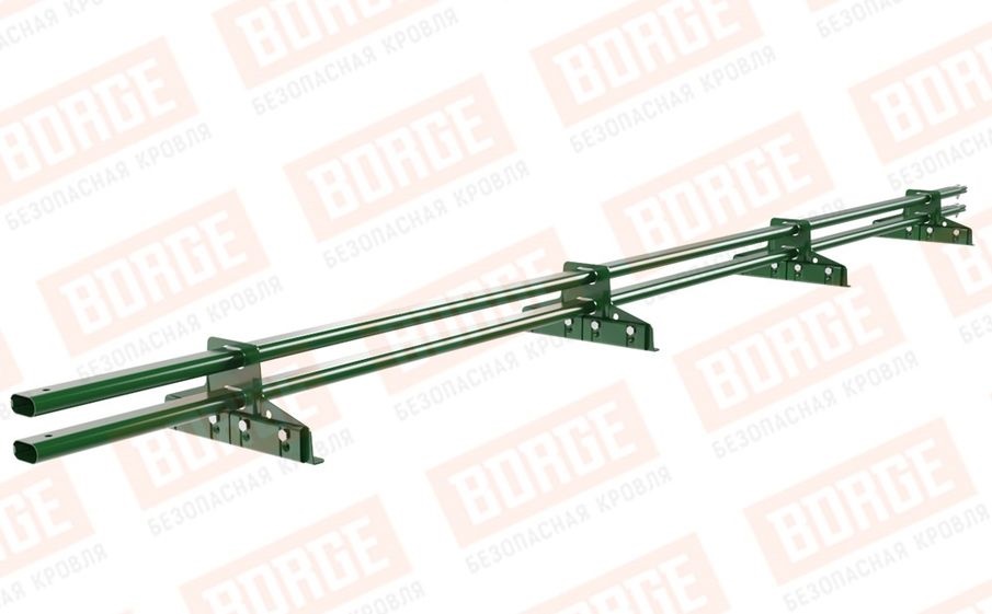 Снегозадержатель трубчатый Borge для фальцевой кровли оцинкованный RAL 6002, 3 м