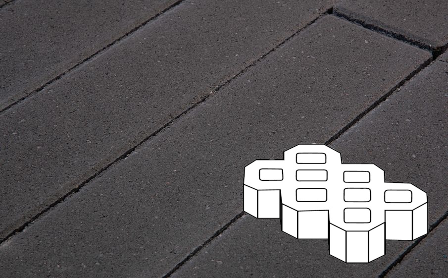 Плитка тротуарная Готика Profi, Экопарковка Б.6.ГР.10, черный, частичный прокрас, с/ц, 600*400*100 мм