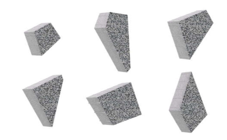 Плитка тротуарная Оригами Б.4.Фсм.8 гранит+ серый с черным, комплект 6 шт, толщина 80 мм